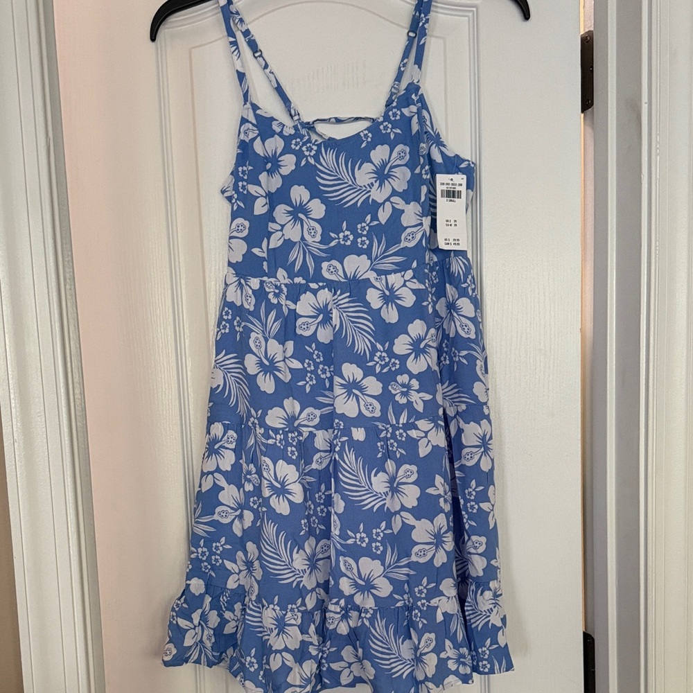 Hollister Blue and White Floral Mini Dress